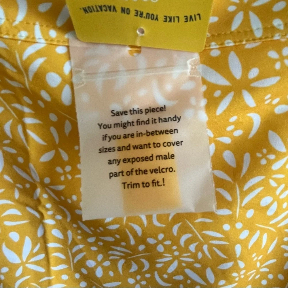 RipSkirt Hawaii Yellow Floral Adjustable Skirt Resort Wear Beach Plus Size XXL